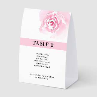 Plaque De Table Pink Roses Wedding Table Number