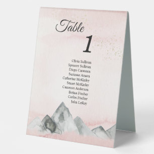 Plaque De Table Pink Sunrise Mountain Table Tente Signal avec invi