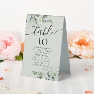 Plaque De Table Plan de table de mariage au eucalyptus