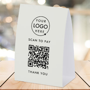 Plaque De Table Porte-document de paiement en papier Scannez le
