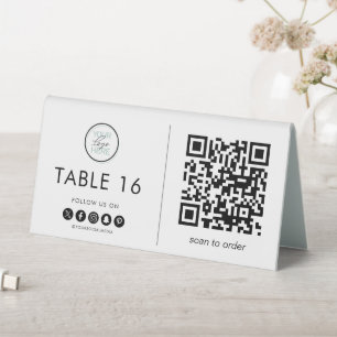 Plaque De Table Porte-menu QR Code de commande en table