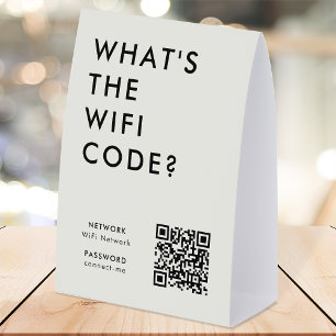 Plaque De Table Porte-nom de code WiFi Panneau de réseau QR sur