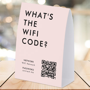 Plaque De Table Porte-nom de code WiFi Panneau de réseau QR sur