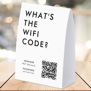 Plaque De Table Porte-nom de code WiFi   Panneau de réseau QR sur 