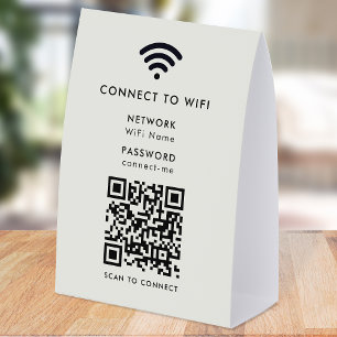Plaque De Table Porte-nom de table de réseau WiFi Panneau de tab