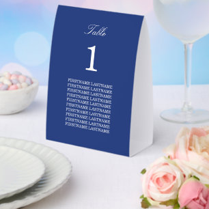 Plaque De Table Porte-noms papier bleu foncé pour table