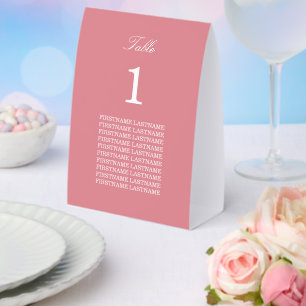Plaque De Table Porte-noms rose poudré en papier pour chevalet de 
