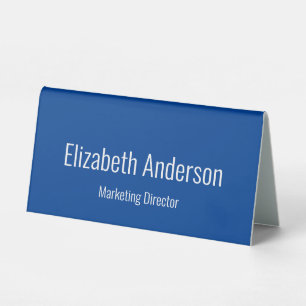 Plaque De Table Professional Deep Blue White Nom Titre Modèle