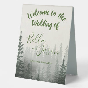 Plaque De Table Programme de mariage Misty Forest Trees MARIAGE à 