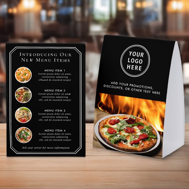 Plaque De Table Promo personnalisée pour restaurant Noir (Créateur téléchargé)