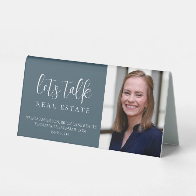 Plaque De Table Promotionnels Blue Real Estate Coordonnées (Recto)