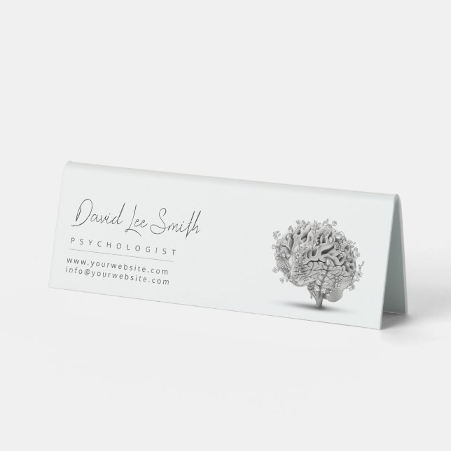 Plaque De Table Psychologue / Neurologue Minimaliste (Recto)