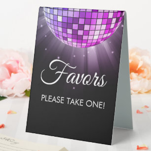 Plaque De Table Purple Party favorise Disco Ball des années 70