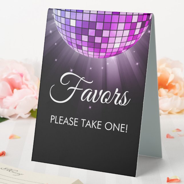 Plaque De Table Purple Party favorise Disco Ball des années 70 (In SItu (Mariage))