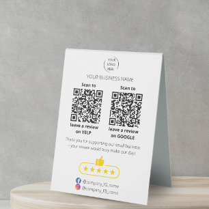 Plaque De Table QR code examen de la petite entreprise GOOGLE et Y