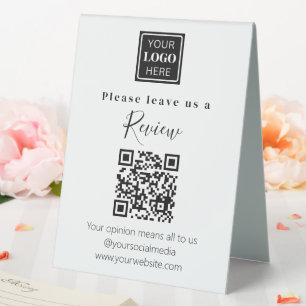 Plaque De Table QR code Modern S'il vous plaît laissez-nous un com