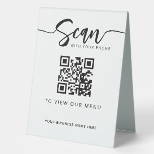 Plaque De Table QR Code sans contact Menu pour le restaurant