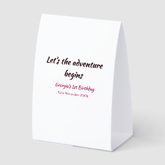 Plaque De Table que l'aventure commence 1er anniversaire rose noir