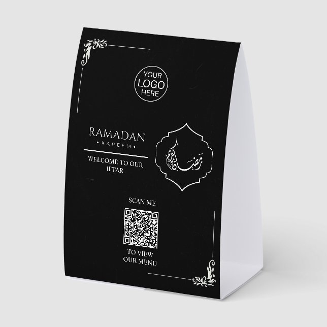 Plaque De Table Ramadan Kareem Iftar Code QR Panneau de Table | Pe (Recto)