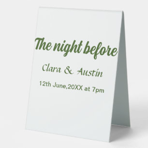 Plaque De Table Répétition dîner la nuit avant simple minimum m