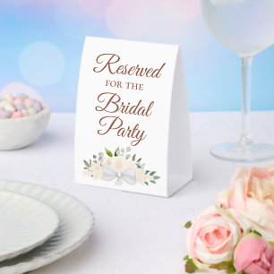 Plaque De Table Réservé à la mariée Fleurs rose pêche