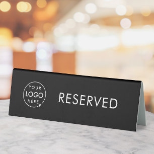 Plaque De Table Réservé Black Logo Restaurant Table Réservation