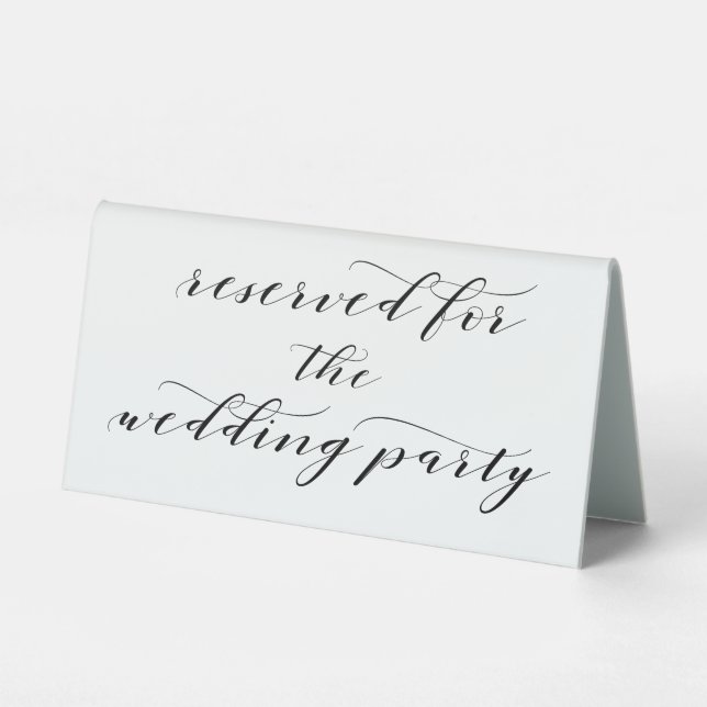 Plaque De Table Réservé Pour La Calligraphie Noire Du Mariage (Recto)