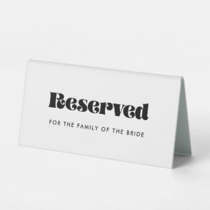 Plaque De Table Réservé pour la famille Vintage Retro Script