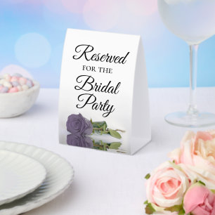 Plaque De Table Réservé pour la fête de la mariée Dusty Purple Ros