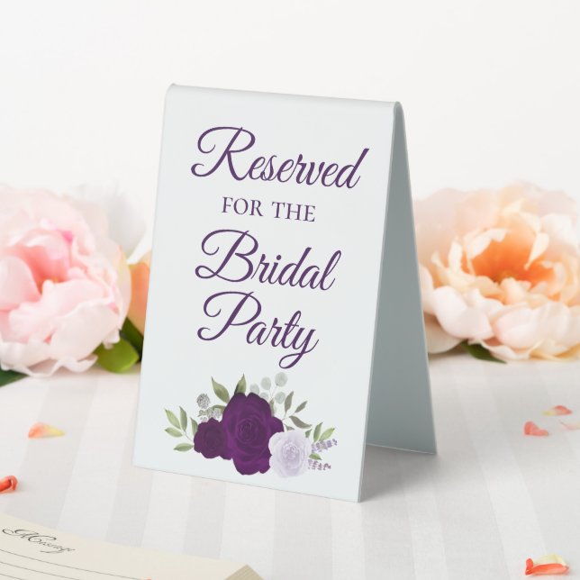 Plaque De Table Réservé pour la fête nuptiale Elegant Purple Roses (In SItu (Mariage))