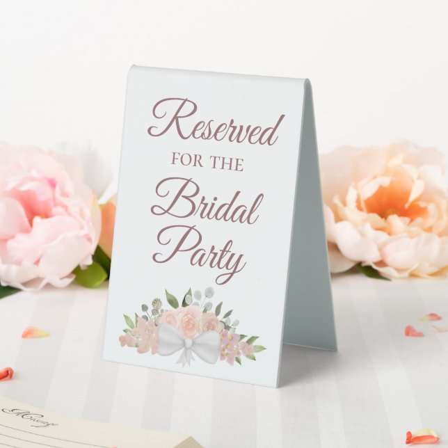 Plaque De Table Réservé pour la fête nuptiale Elégant rose Floral (In SItu (Mariage))