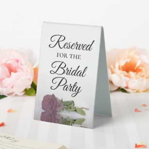 Plaque De Table Réservé pour la Rose de la fête nuptiale Dusty Mau