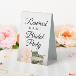Plaque De Table Réservé pour le Rose de la mariée Elegant Peach Pa