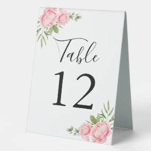 Plaque De Table Ressort d'aquarelle florale / mariage rose d'été