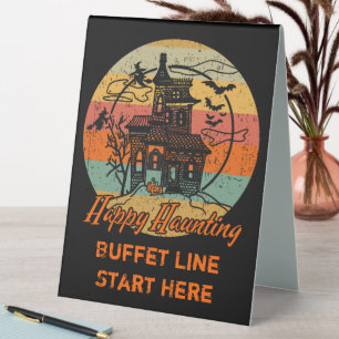 Plaque De Table Retro Halloween Happy Haunting Haunting Haunting H