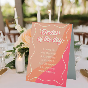 Plaque De Table Retro Super Bold Typographie Colorful Mariage des 