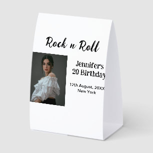 Plaque De Table Rock n roll 20e anniversaire fille photo élégant m