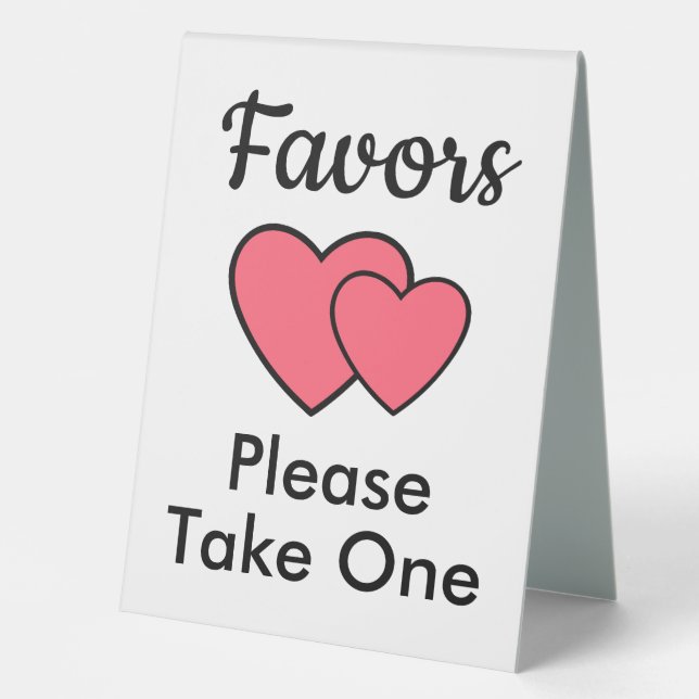 Plaque De Table Romantique rose Coeur mariage Favoriser (Recto)