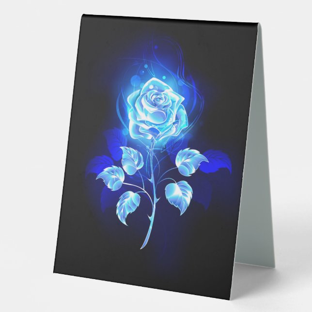 Plaque De Table Rose bleu brûlant (Recto)