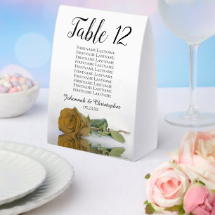 Plaque De Table Rose en or Siège Mariage Numéro du tableau