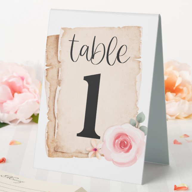 Plaque De Table Rose numéro un (In SItu (Mariage))