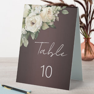Plaque De Table Roses floraux sur Marsala Mariage