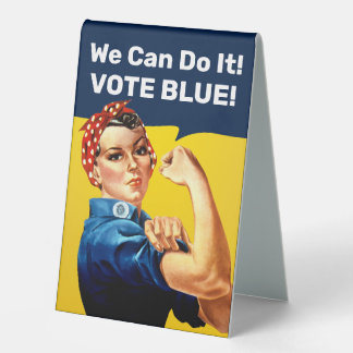 Plaque De Table Rosie la riveteuse | Bleu voté |
