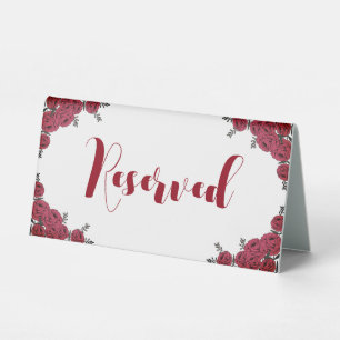 Plaque De Table Rouge Rose Floral thème Mariage