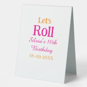 Plaque De Table Roulons heureux 10e anniversaire ajouter nom retro