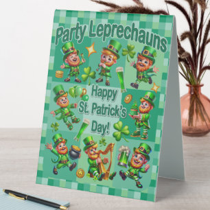 Plaque De Table Saint Patrick's Day Fun Adorable "Party Leprechaun