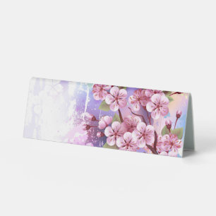 Plaque De Table Sakura rose sur la peinture Arrière - plan