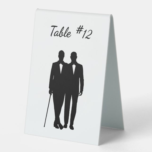 Plaque De Table Salles de Mariage gay avec nombre (Recto)