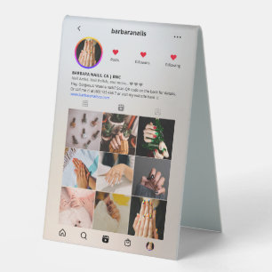Plaque De Table Salon d'artistes de ongles moderne Instagram Gold 