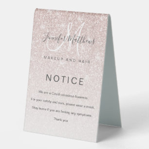 Plaque De Table Salon de coiffure rose Gold Parties scintillant CO